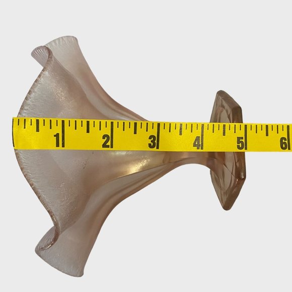 Vintage Fenton Art Deco Pink Velva Stretch Carnival Glass Ruffled Compote 6.5'' - Picture 13 of 13